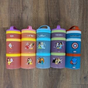 Disney Princess Whiskware Containers Food Set of 5 Snacking Food Storage